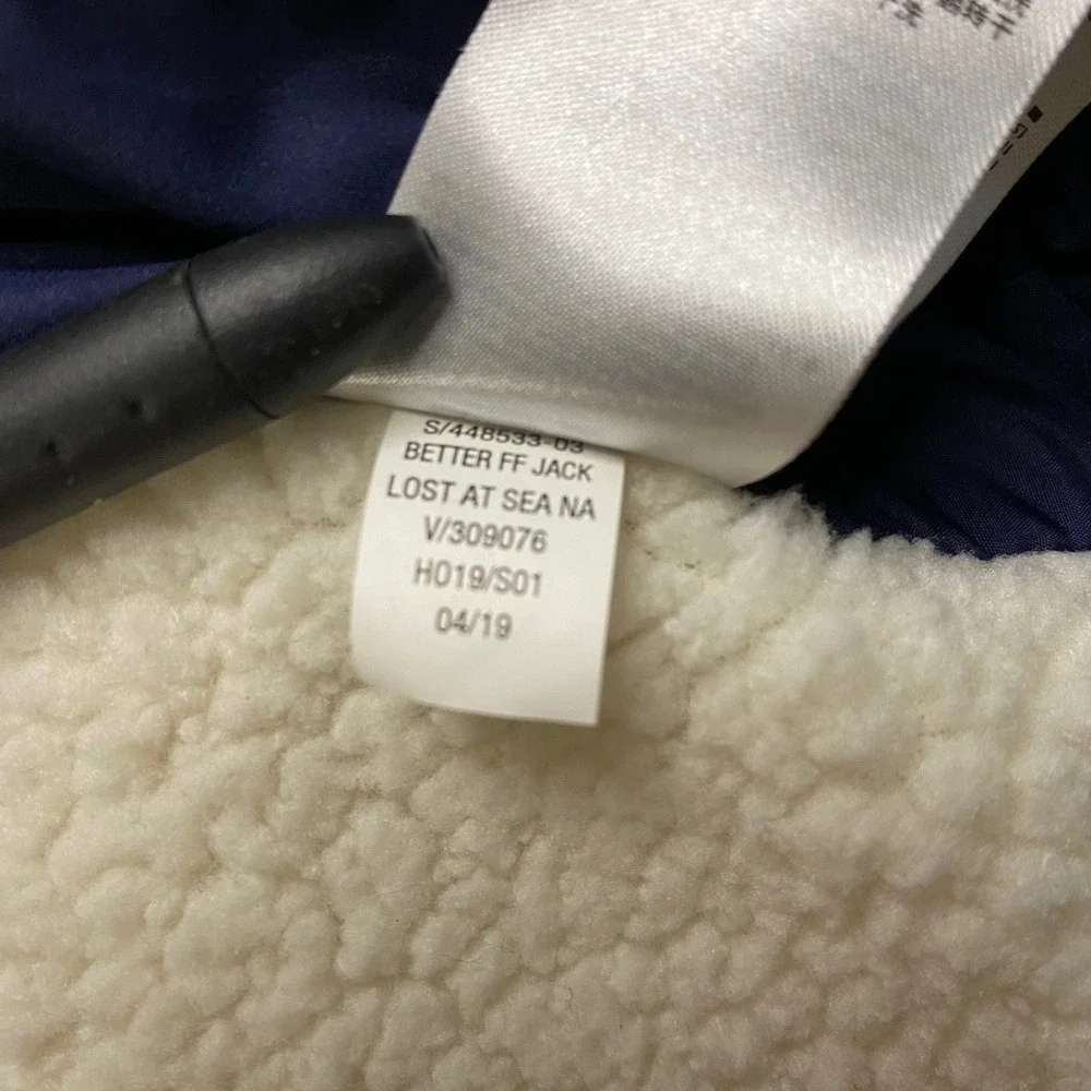 Old Navy Kids Blue Puffer Jacket Hooded Sherpa Lined Winter‎ Coat Size XXL 16